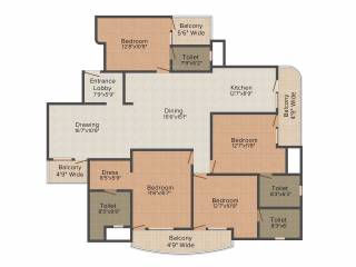 Supertech Emerald Court (4BHK+4T (2,535 sq ft) 2535 sq ft) Supertech Emerald Court (4BHK+4T (2,535 sq ft) 2535 sq ft)