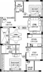 Abhinav Amara Courtyard (2BHK+2T (1,377 sq ft)   Study Room 1377 sq ft) Abhinav Amara Courtyard (2BHK+2T (1,377 sq ft)   Study Room 1377 sq ft)