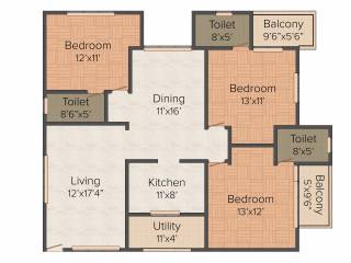 Vars Parkwood (3BHK+3T (1,785 sq ft) 1785 sq ft)