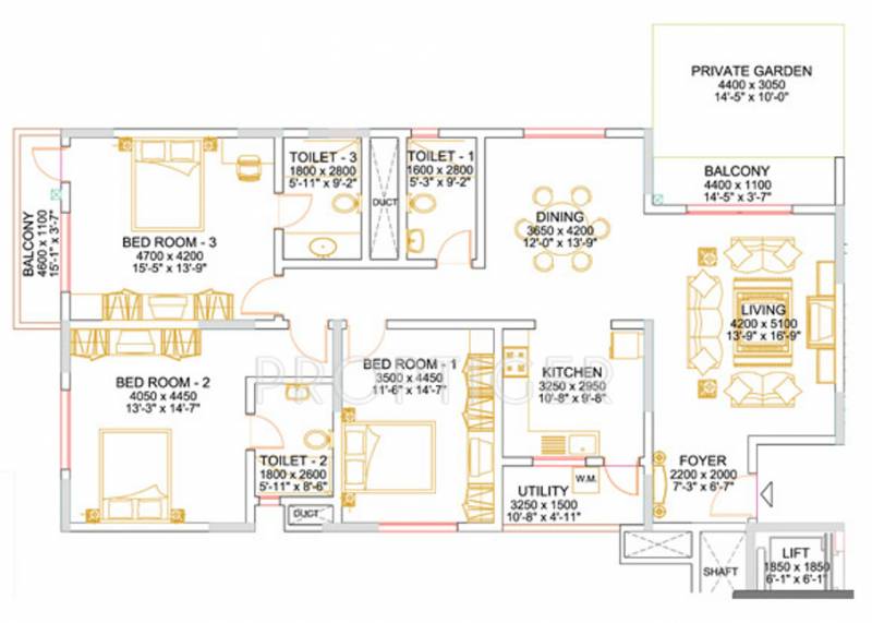 Sobha Althea (3BHK+3T (2,012 sq ft) 2012 sq ft)