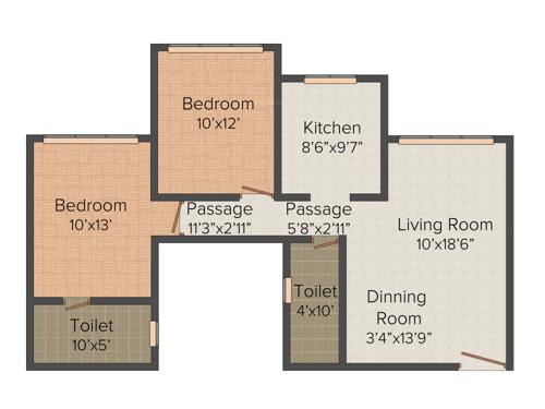 Romell Grandeur (2BHK+2T (1,215 sq ft) 1215 sq ft) Romell Grandeur (2BHK+2T (1,215 sq ft) 1215 sq ft)