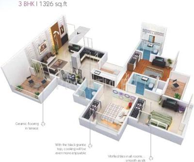 Paramount Madhupushpa (3BHK+3T (1,326 sq ft) 1326 sq ft) Paramount Madhupushpa (3BHK+3T (1,326 sq ft) 1326 sq ft)