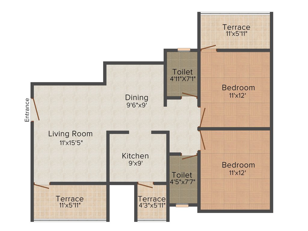 Shree Regalia Homes (2BHK+2T (1,031 sq ft) 1031 sq ft)