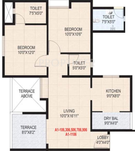Sanskruti Casa Imperia (2BHK+2T (945 sq ft) 945 sq ft)