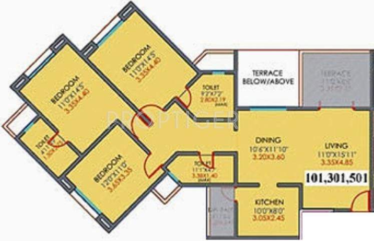 Malpani The Crest (3BHK+3T (1,456 sq ft) 1456 sq ft)