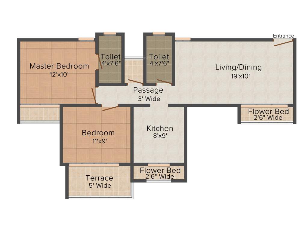 Neelsidhi Amarante (2BHK+2T (1,082 sq ft) 1082 sq ft)