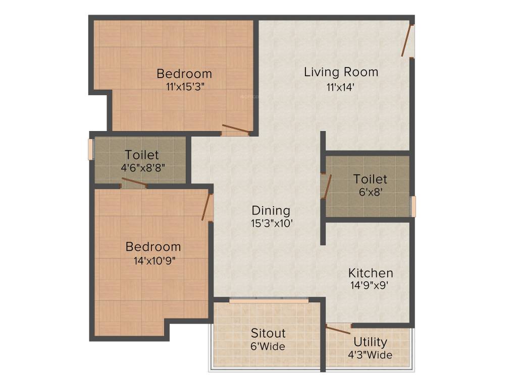 Lotus Petals (2BHK+2T (1,240 sq ft) 1240 sq ft)