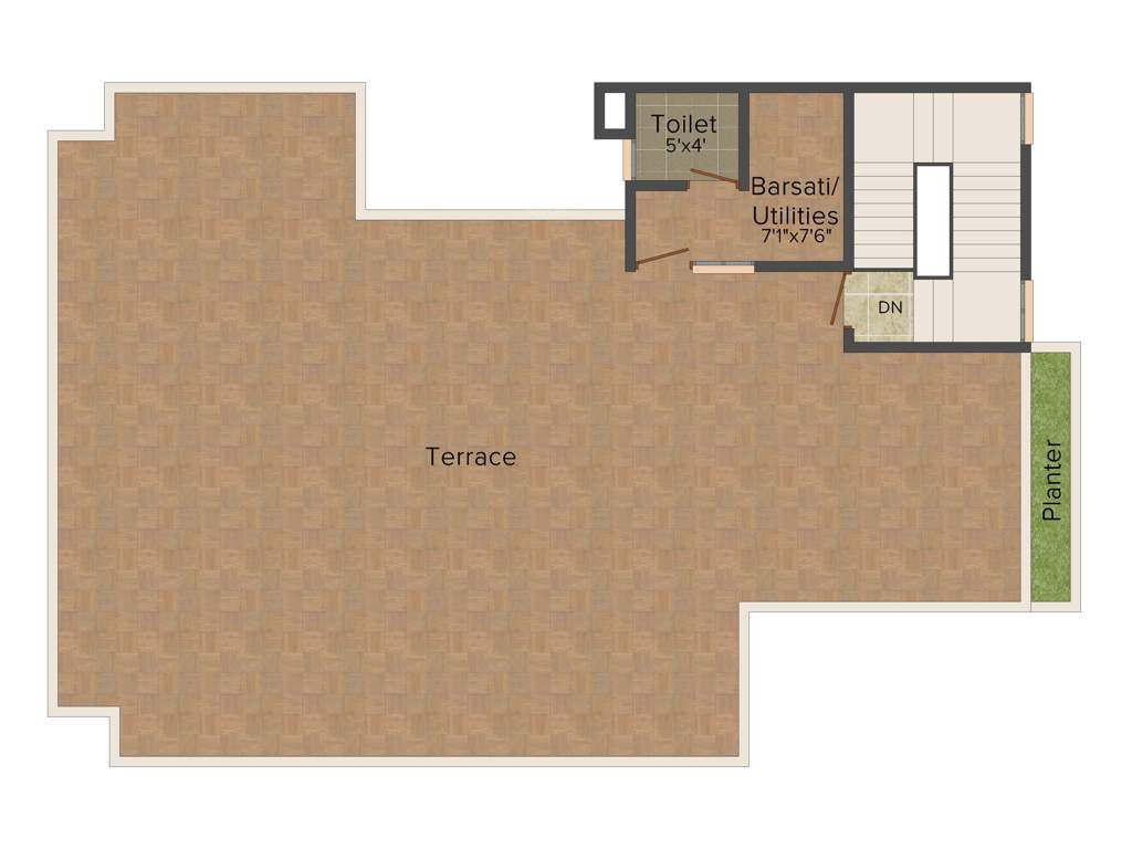 Unitech Birch Court (3BHK+3T (1,577 sq ft) 1577 sq ft)