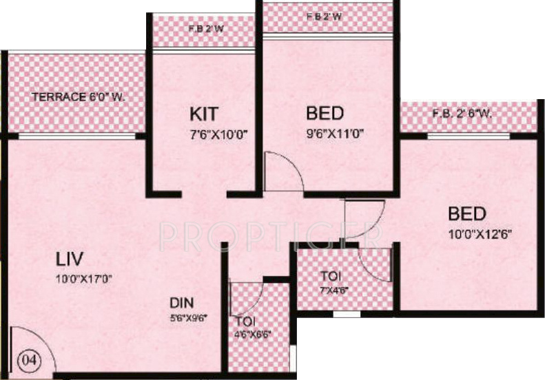 1123 sq ft 2 BHK 2T Apartment for Sale in Tharwani Constructions