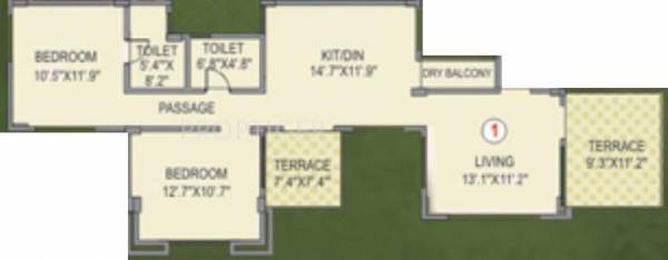 Rainbow Panorama (2BHK+2T (1,053 sq ft) 1053 sq ft)
