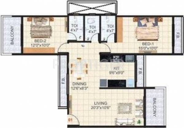 Krishna Tower (2BHK+3T (1,490 sq ft) 1490 sq ft) Krishna Tower (2BHK+3T (1,490 sq ft) 1490 sq ft)