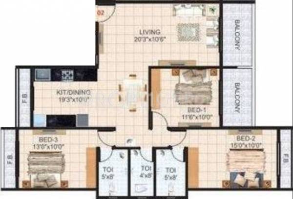Krishna Tower (3BHK+3T (1,790 sq ft) 1790 sq ft) Krishna Tower (3BHK+3T (1,790 sq ft) 1790 sq ft)