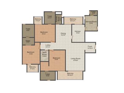 Vipul Belmonte (3BHK+3T (2,450 sq ft) Servant Room 2450 sq ft) Vipul Belmonte (3BHK+3T (2,450 sq ft) Servant Room 2450 sq ft)