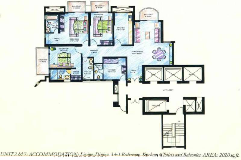 DLF Richmond Park (3BHK+4T (2,020 sq ft) + Servant Room 2020 sq ft)