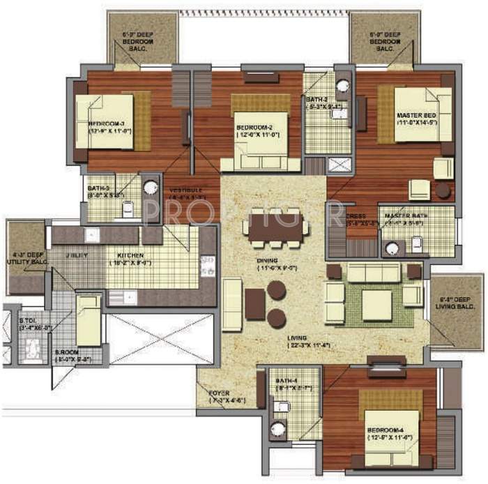 Conscient Heritage One (4BHK+5T (2,390 sq ft) + Servant Room 2390 sq ft)