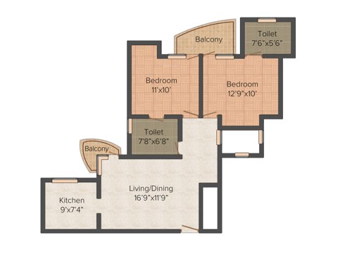Today Homes Callidora (2BHK+2T (1,260 sq ft) 1260 sq ft)