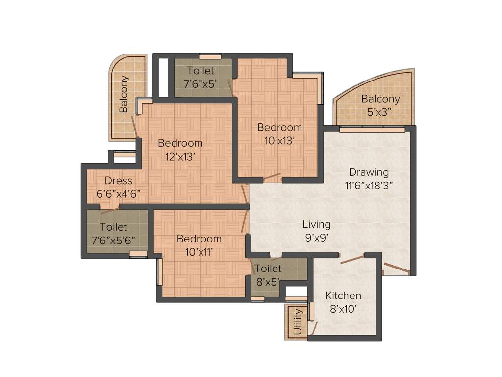 Today Homes Callidora (3BHK+3T (1,622 sq ft) 1622 sq ft)