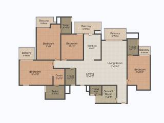 Satya The Hermitage (4BHK+4T (2,605 sq ft) + Servant Room 2605 sq ft)
