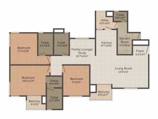 Vaswani Brentwood (3BHK+4T (1,957 sq ft) + Servant Room 1957 sq ft) Vaswani Brentwood (3BHK+4T (1,957 sq ft) + Servant Room 1957 sq ft)