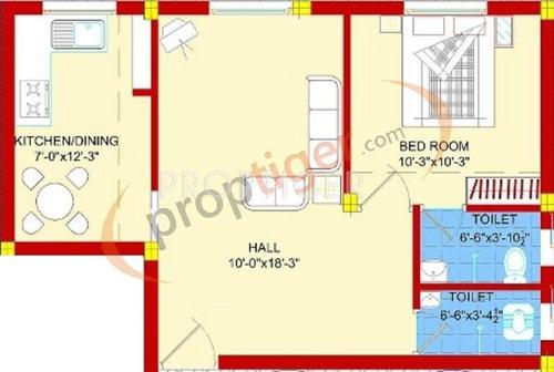 SBA Maarvel Garden (1BHK+2T (656 sq ft) 656 sq ft)