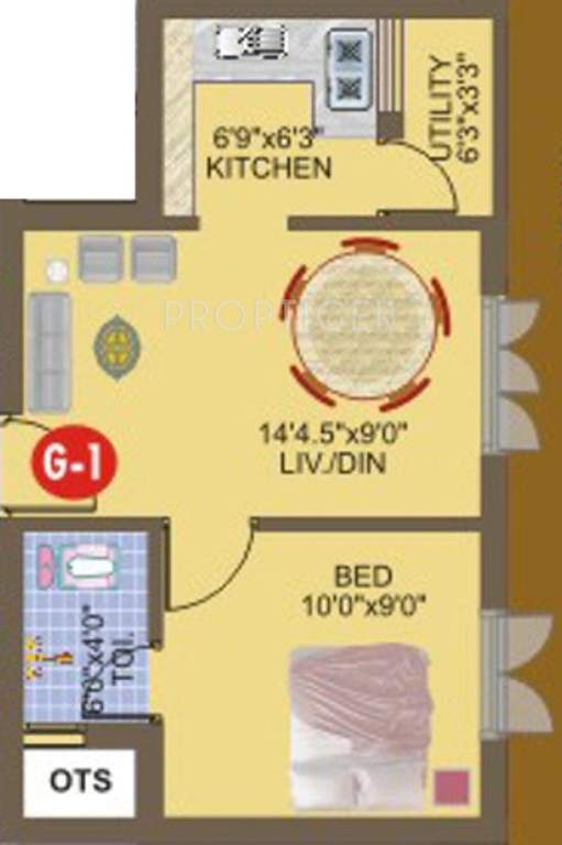 Hi Apoorva (1BHK+1T (534 sq ft) 534 sq ft)