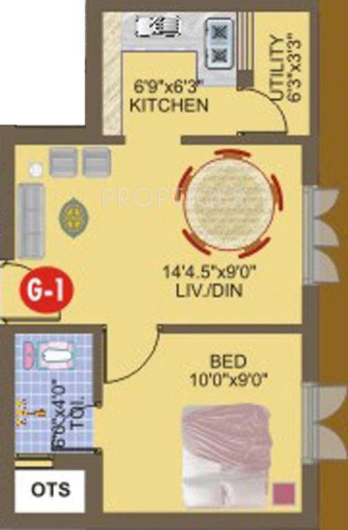 Hi Apoorva (1BHK+1T (534 sq ft) 534 sq ft)