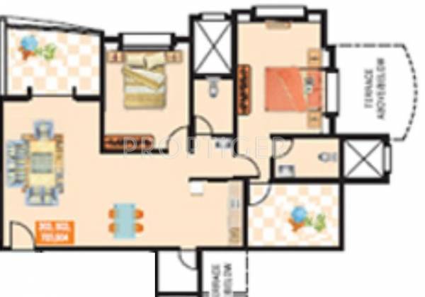 Chaitanya Platinum (2BHK+2T (1,162 sq ft) 1162 sq ft)