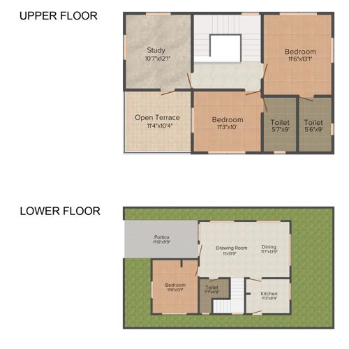 Modi Sunshine Park (3BHK+3T (1,494 sq ft)   Study Room 1494 sq ft)