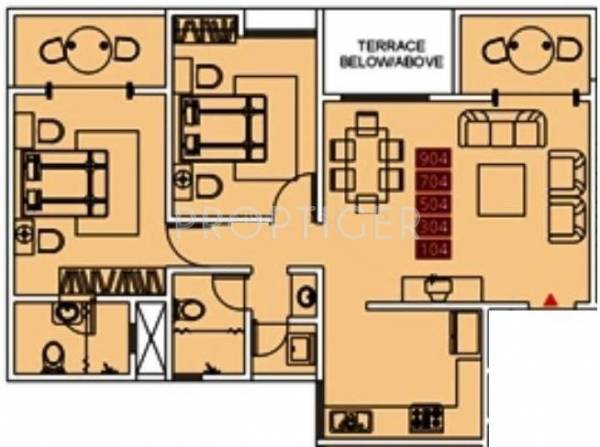Kumar Primrose (2BHK+2T (1,045 sq ft) 1045 sq ft)