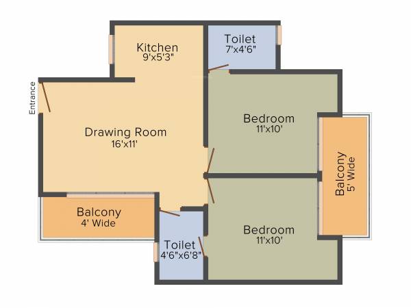Star Realcon Group Rameshwaram (2BHK+2T (890 sq ft) 890 sq ft)