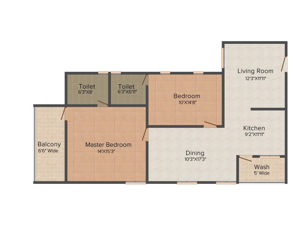 Sree Hima Sai Lake View Towers (2BHK+2T (1,380 sq ft) 1380 sq ft)