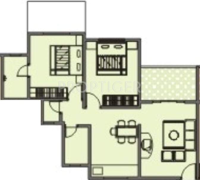 AV Bhat Swapna Nagari Floor Plan (2BHK+2T)