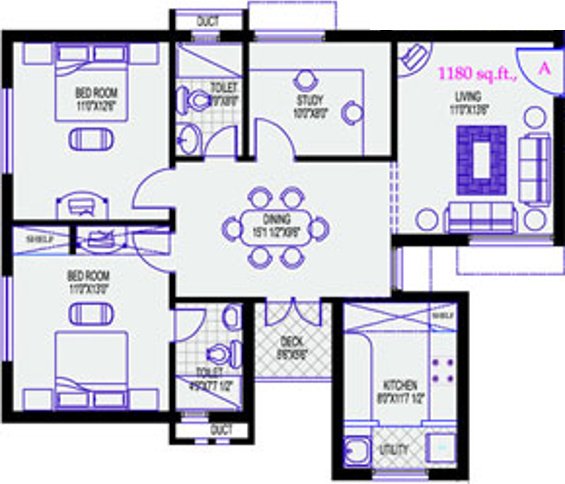Vijay Boulevard (3BHK+2T (1,180 sq ft) 1180 sq ft)
