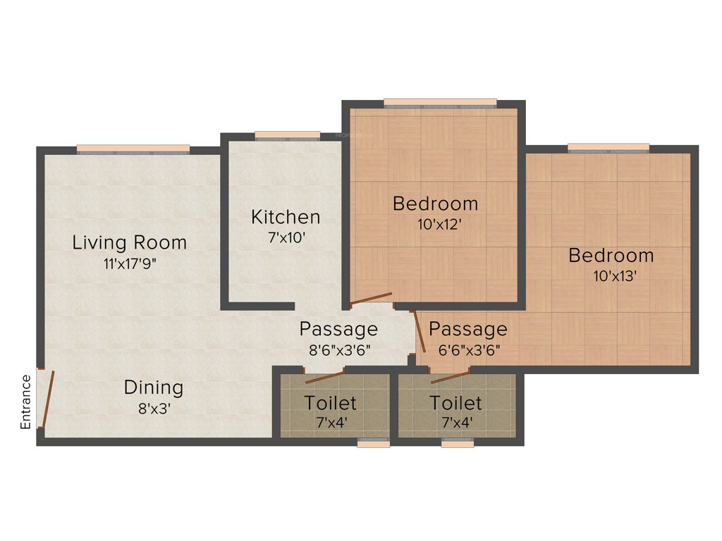 Atul Blue Meadows (2BHK+2T (1,035 sq ft) 1035 sq ft)