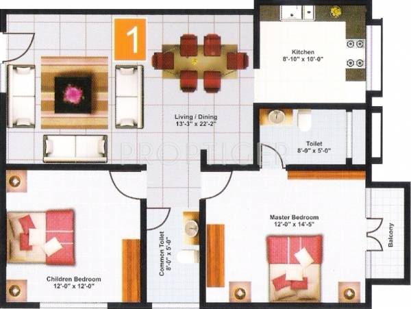 Reputed Builder Visag Emerald (2BHK+2T (1,125 sq ft) 1125 sq ft)