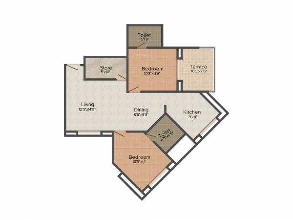 Devi Indrayani (2BHK+2T (970 sq ft) 970 sq ft)