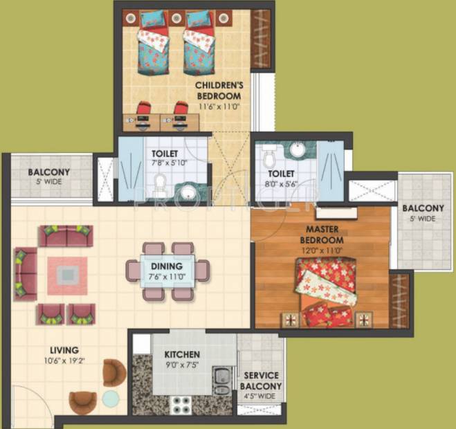 Assotech The Nest (2BHK+2T (1,235 sq ft) 1235 sq ft)