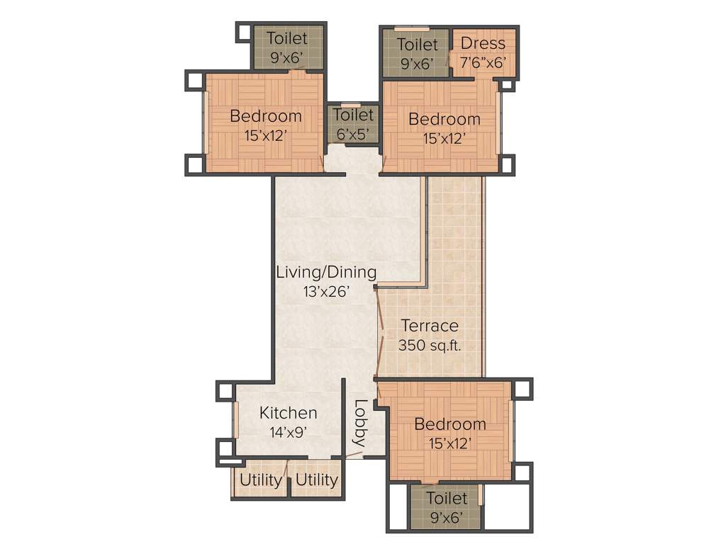 Marvel Isola (3BHK+3T (2,105 sq ft) 2105 sq ft)