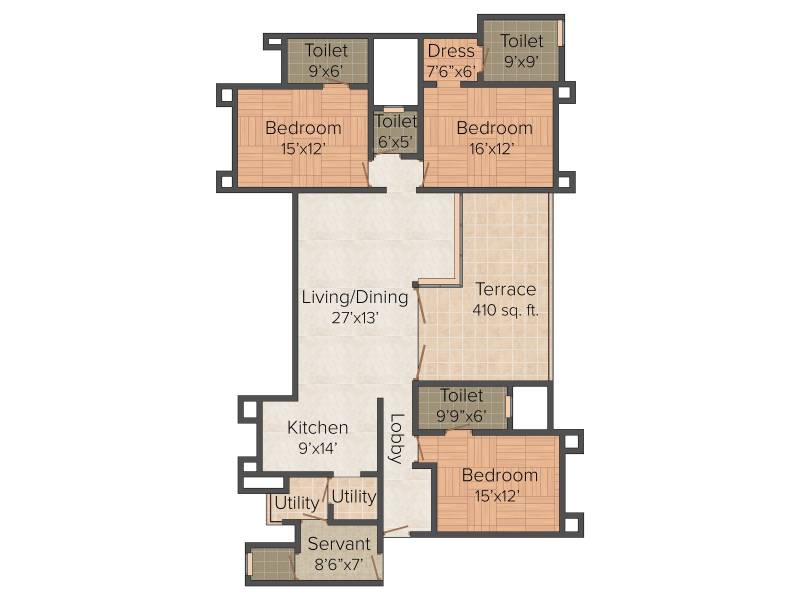 Marvel Isola (3BHK+3T (2,360 sq ft) + Servant Room 2360 sq ft)