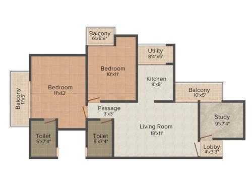 The Antriksh Forest (2BHK+2T (1,235 sq ft) + Study Room 1235 sq ft) The Antriksh Forest (2BHK+2T (1,235 sq ft) + Study Room 1235 sq ft)