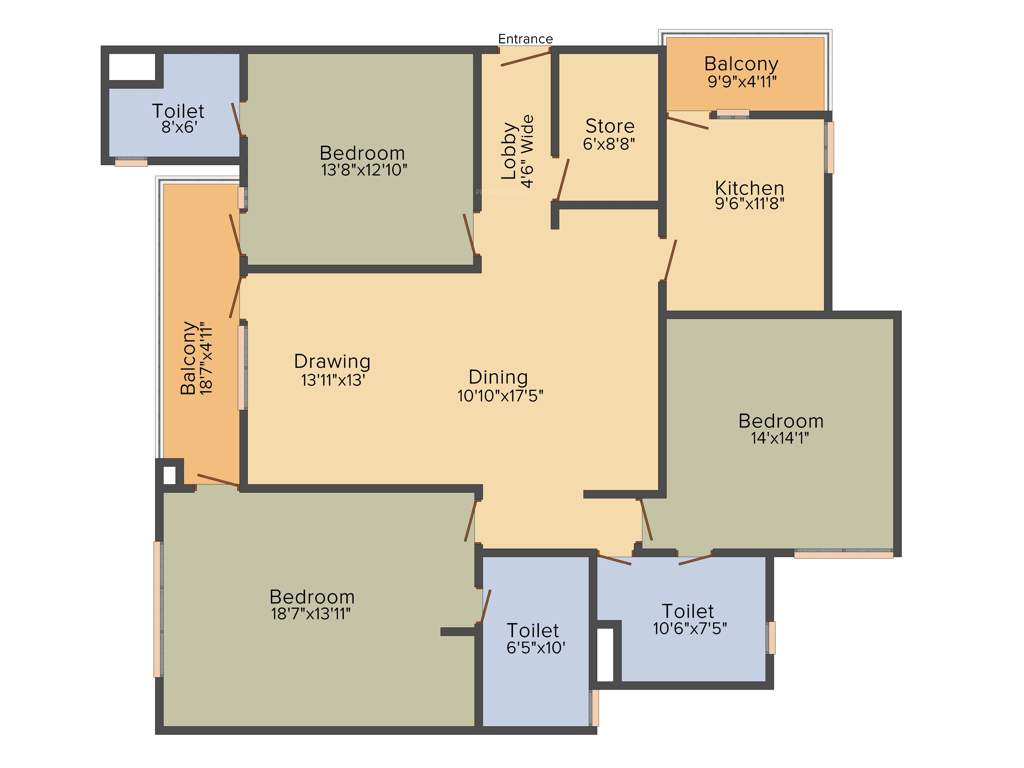 MI Stellar MI Legacy (3BHK+3T (2,227 sq ft) 2227 sq ft)