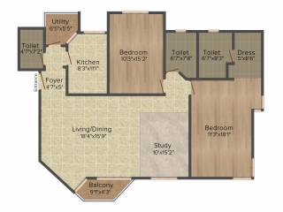 Jaypee The Star Court (2BHK+2T (1,698 sq ft) 1698 sq ft) Jaypee The Star Court (2BHK+2T (1,698 sq ft) 1698 sq ft)