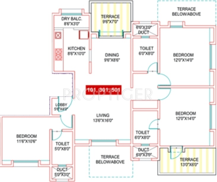 Nirmiti Zion (3BHK+3T (1,515 sq ft) 1515 sq ft)