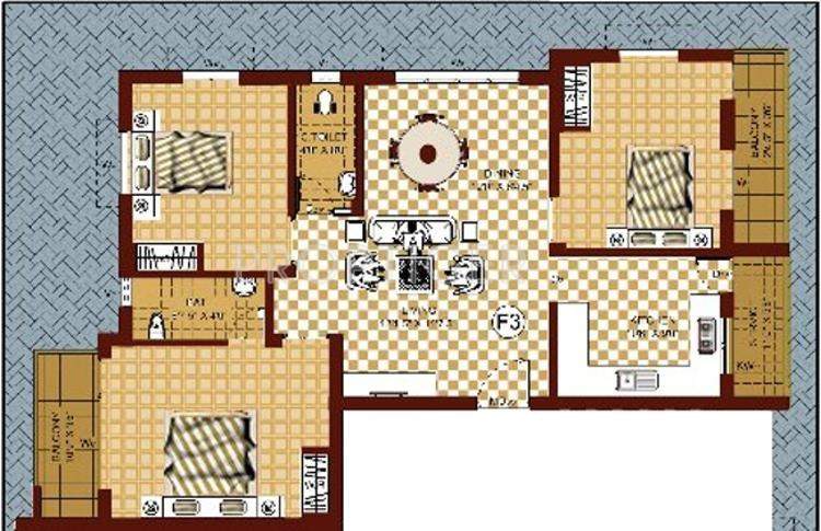 Kay Thendral (3BHK+3T (1,303 sq ft) 1303 sq ft)