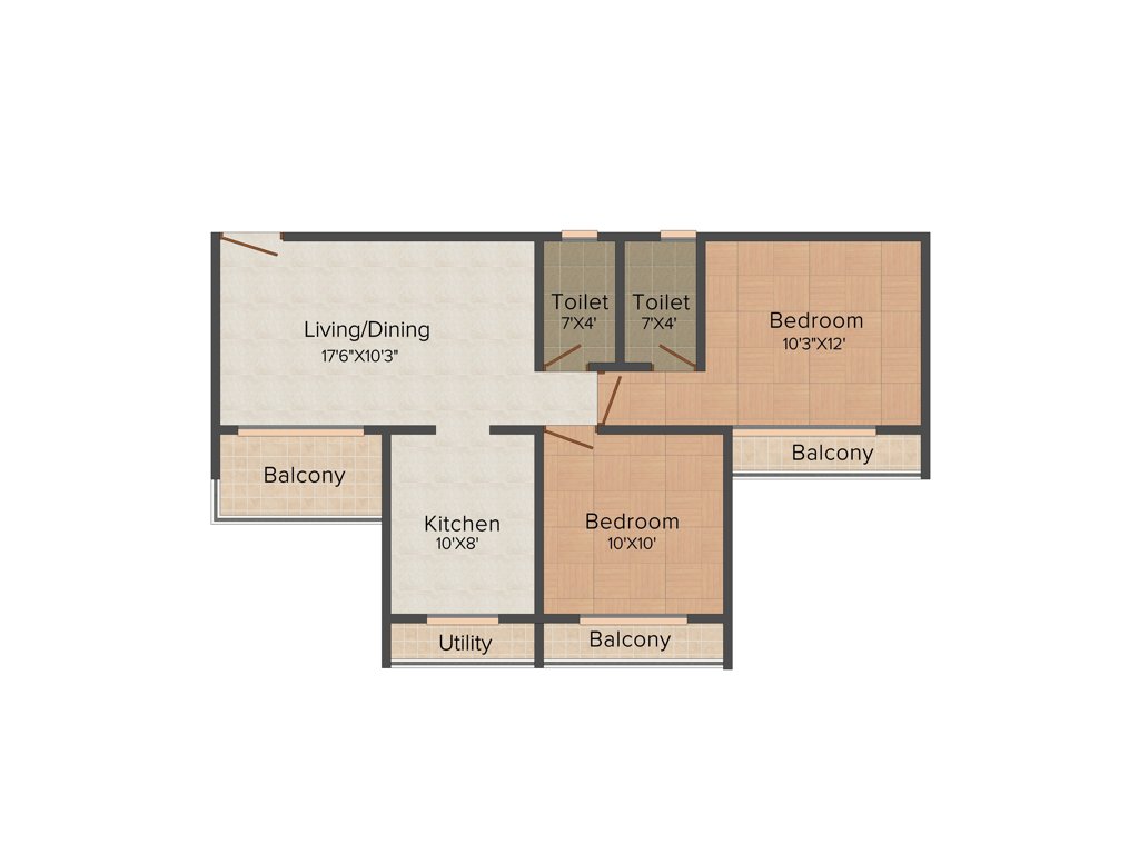 National Marvel (2BHK+2T (1,050 sq ft) 1050 sq ft)