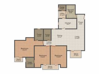 Vipul Lavanya (3BHK+3T (1,780 sq ft) + Servant Room 1780 sq ft)