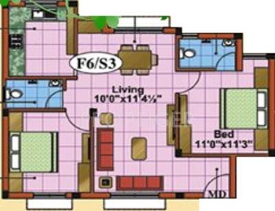 AP Anuditha (2BHK+2T (800 sq ft) 800 sq ft)