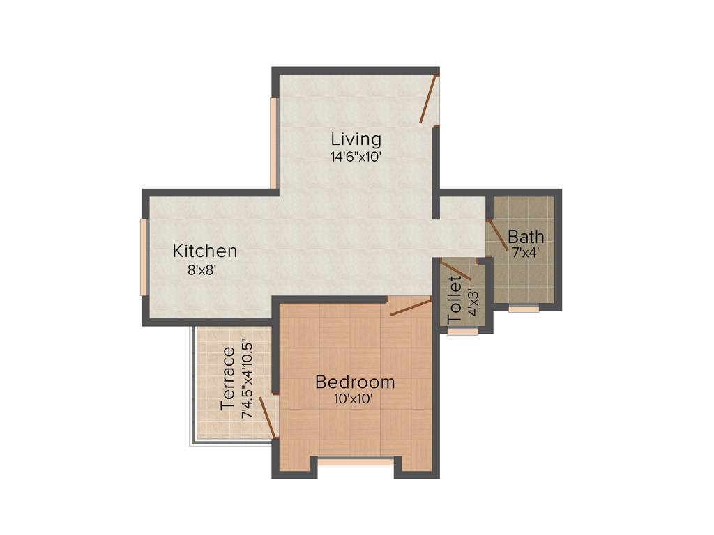 Shree Rose Wood Park (1BHK+1T (514 sq ft) 514 sq ft)