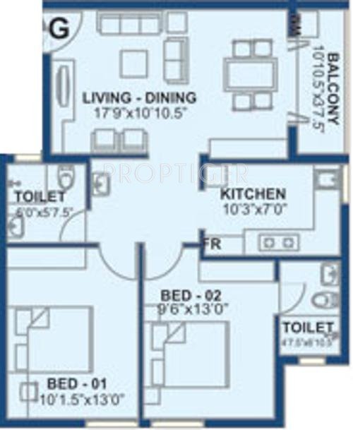Rajarathnam RC Blossoms (2BHK+2T (900 sq ft) 900 sq ft)