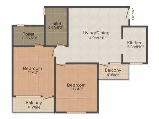 Omaxe Panache Homes Galaxy (2BHK+2T (820 sq ft) 820 sq ft)